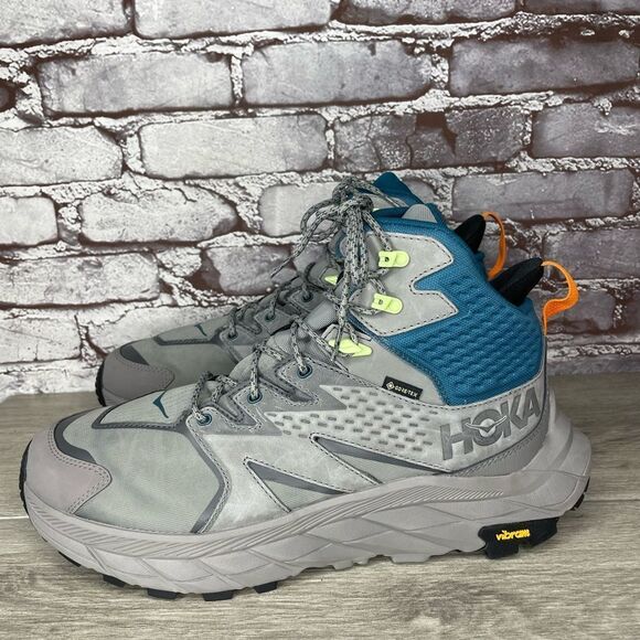 COPY - COPY - Hoka One Anacapa Mid GTX Gray Blue Hiking Boots 1122018-SBCRL Men…